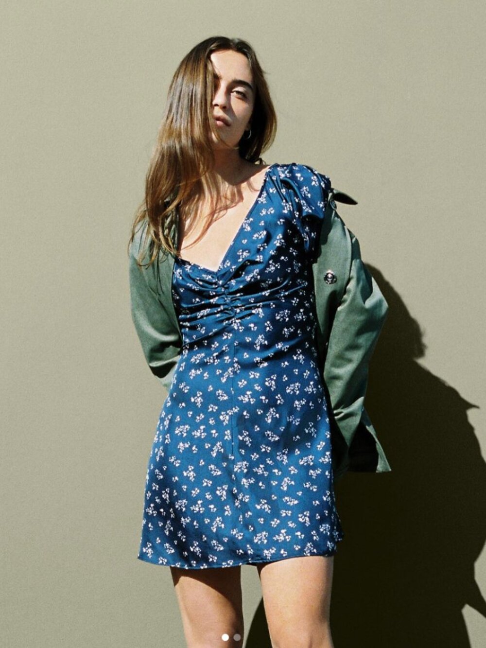 Ciao Lucia- Tatiana Silk Mini Dress Navy Floral NWT